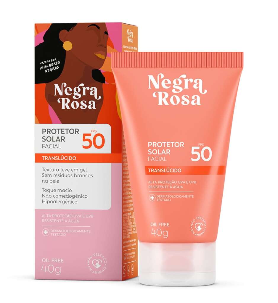Protetor Solar Facial FPS 50 Translúcido – Negra Rosa