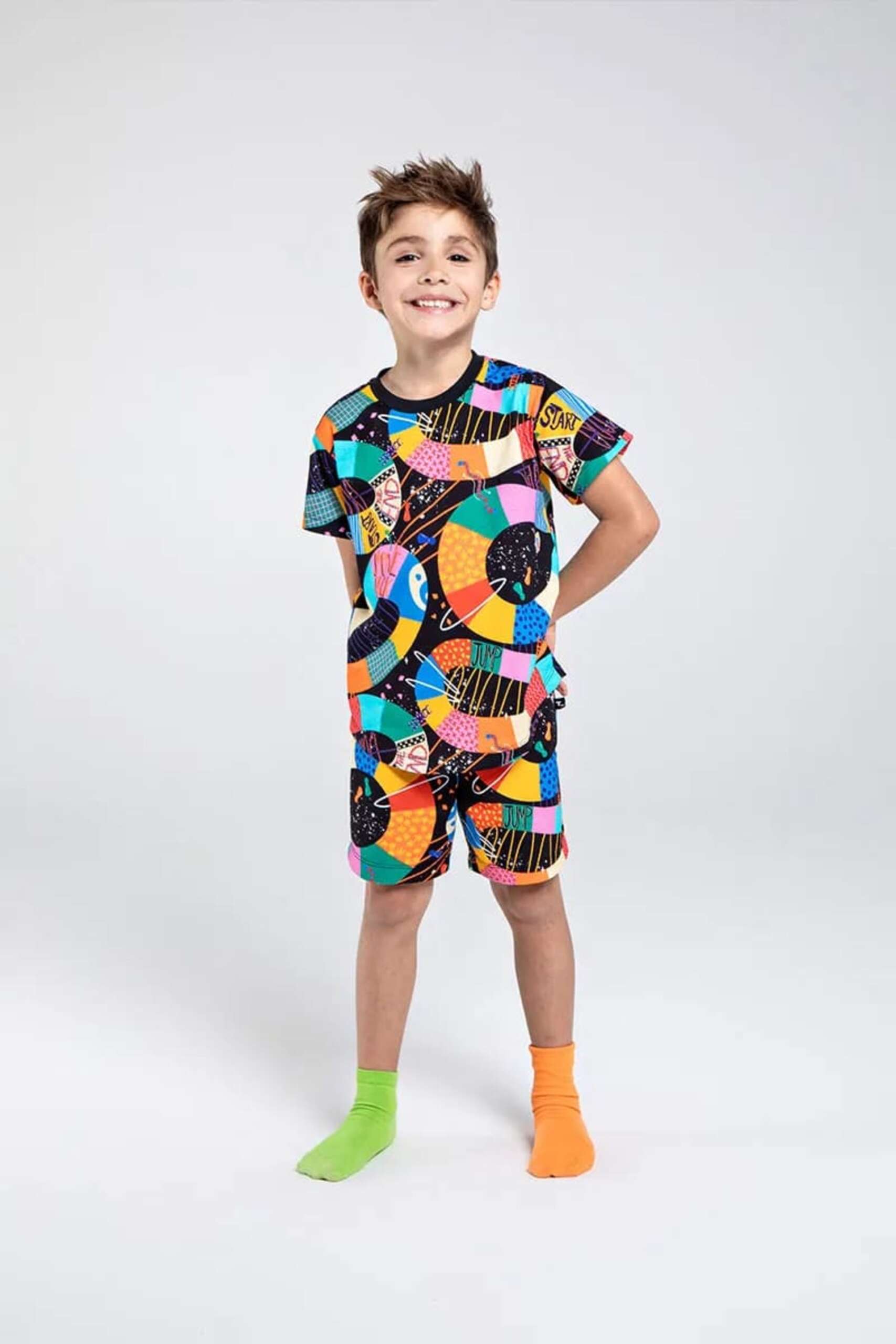 Shorts e Camiseta Pijama Infantil Estampa Jogo de Tabuleiro (Foto: Reprodução/Site)