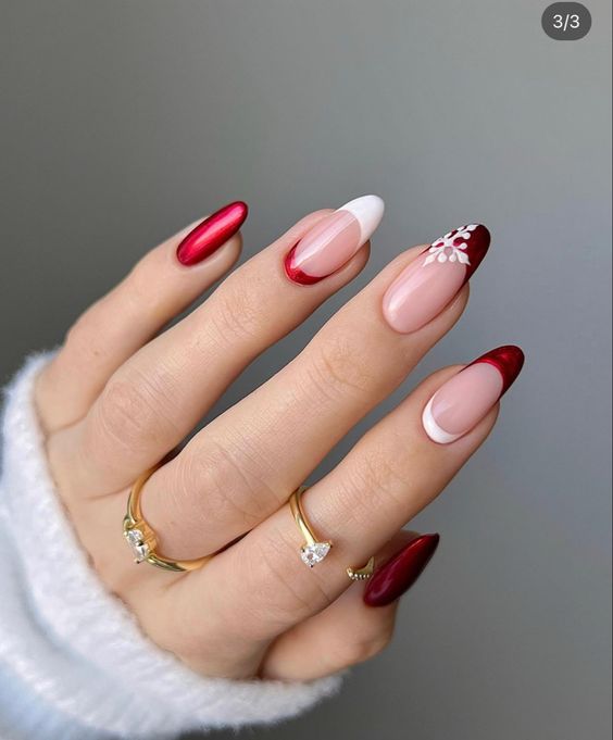 Unhas decoradas pro natal