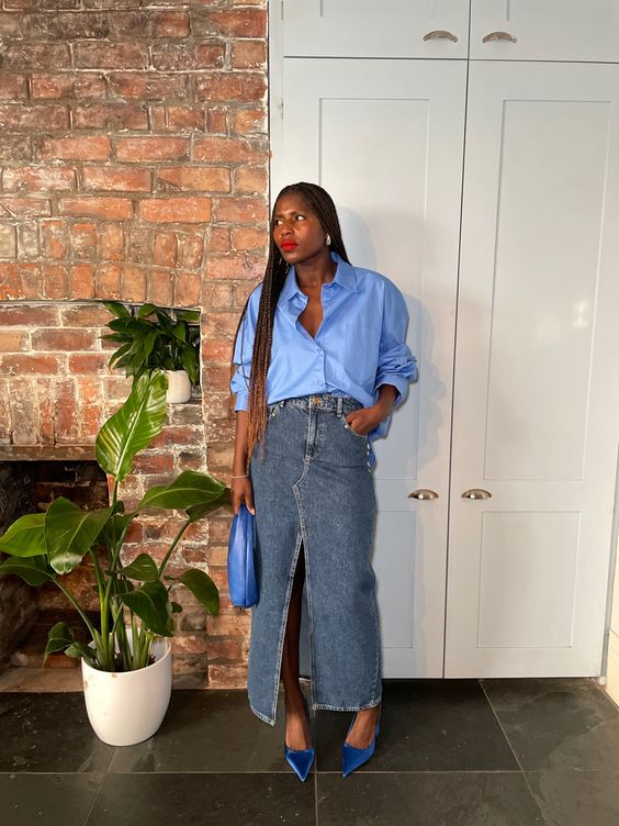 Cintura Alta Moda Evanglica Saia De Jeans Longa Tipos De Saias Que